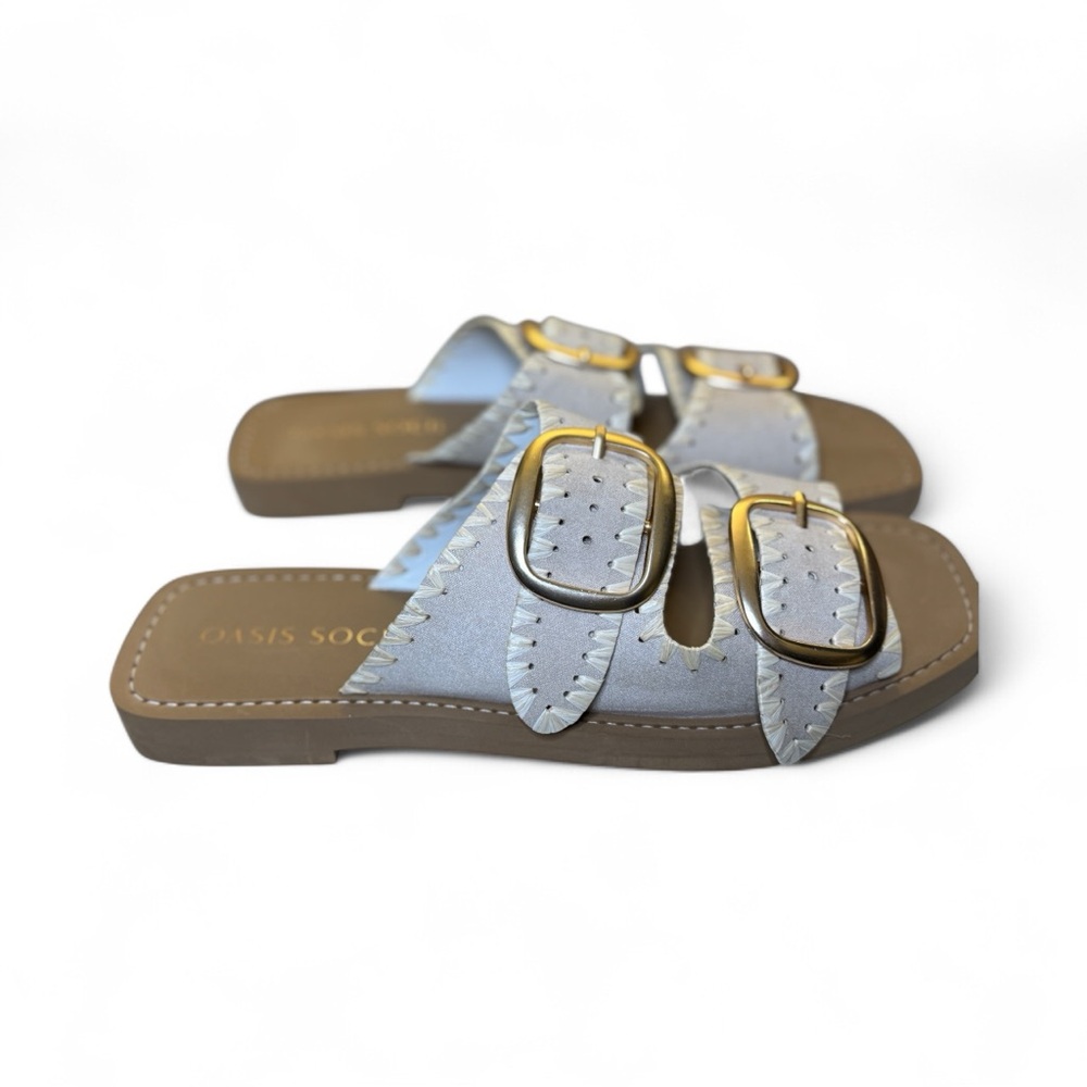 Stylish Sandals with Gold Buckles